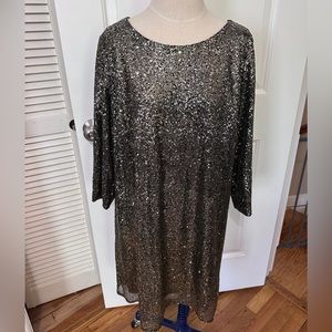 Worthington Gold Sequin Party Dress XXL